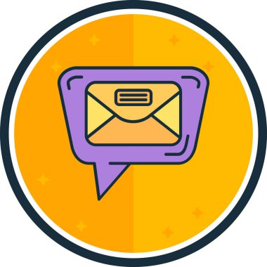 Mesaj var. Web simgesi basit illüstrasyon