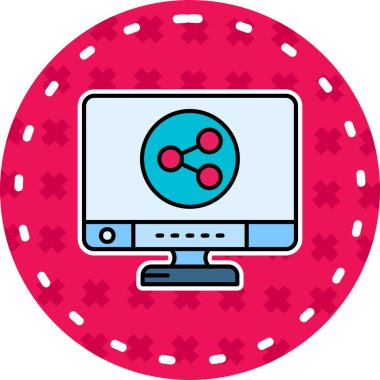 Satır doldurulmuş çıkartmaları paylaş, basit vektör illüstrasyonu