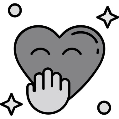 El çizimi karalama tarzı kalp simgesi