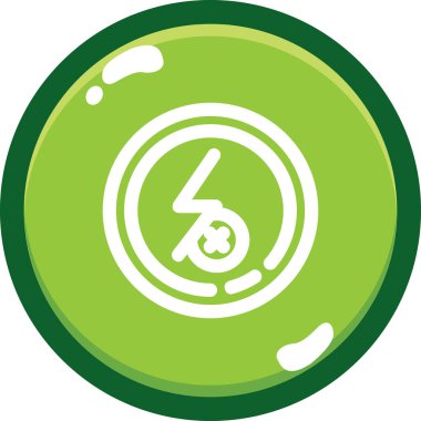 Yeşil ve beyaz yuvarlak simgenin vektör illüstrasyonu