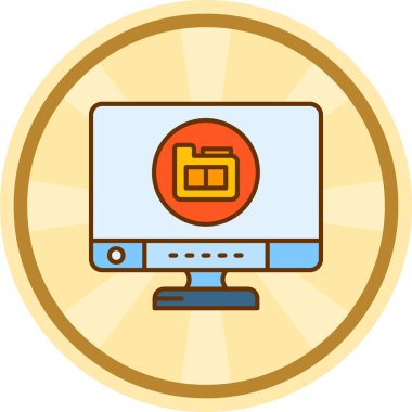 Bilgisayar. Web simgesi basit illüstrasyon