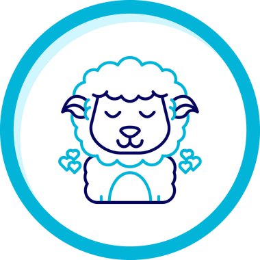 şirin koyun simgesi, vektör illüstrasyonu