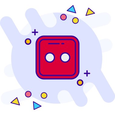 Akıllı kontrol sistemi simgesine sahip renk çizgisi akıllı saati beyaz arkaplanda izole edildi. Kablosuz şeyler kavramına sahip şeyler. Rastgele dinamik şekiller. vektör illüstrasyonu