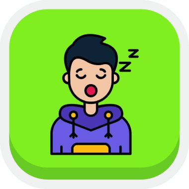 Uyuyan çizgi film karakterinin vektör çizimi