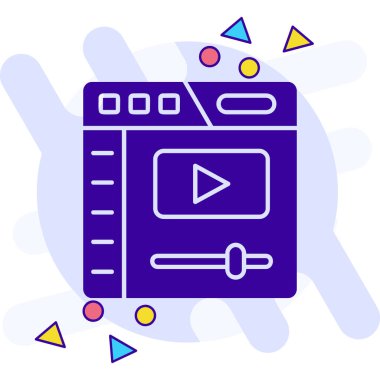 TV web simgesi, basit vektör illüstrasyonu