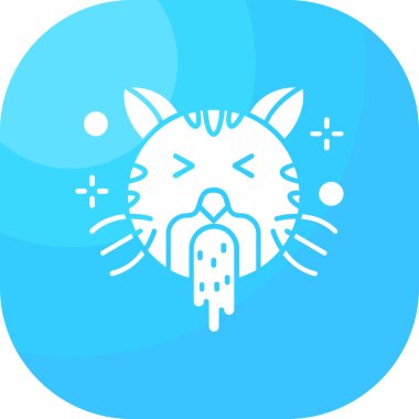 Kedi. Web simgesi basit illüstrasyon