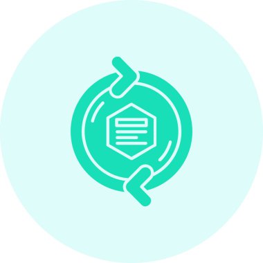 Yeşil çizgi beyaz arkaplanda izole edilmiş tornavida simgesini geçti. servis aracı sembolü. Soyut çember şekilleri. vektör illüstrasyonu