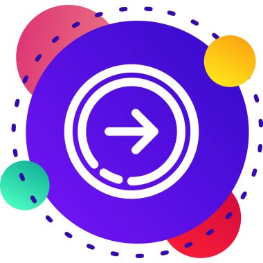 beyaz arkaplanda izole edilmiş ok renk simgesi. yön sembolü. Navigasyon işareti. Gradyan beyaz rastgele düğme. vektör