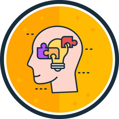 Beyin. Web simgesi basit illüstrasyon