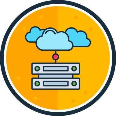 sunucu düz simgesi, vektör illüstrasyonu