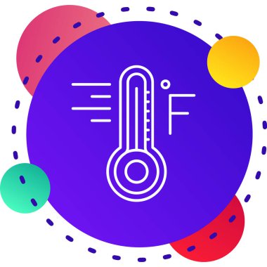 Meteoroloji çizgisi termometresi beyaz zemin üzerinde izole edilmiş ısı ve soğuk ikonu ölçüyor. Termometre termometresi sıcak ya da soğuk hava gösteriyor. Renkli taslak konsepti. Vektör.