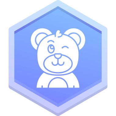 Hayvan ayı rozeti simgesi pürüzsüz taslak biçiminde