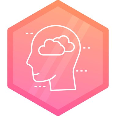 Beyin simgesi, vektör illüstrasyonu