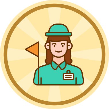 Rozet hatlarında avatar erkek simgesi