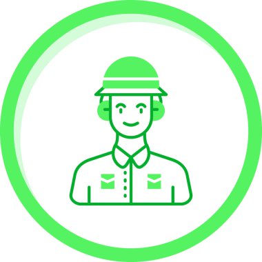 İşçi. Web simgesi basit illüstrasyon