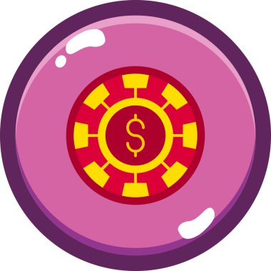 Casino çip simgesini, düz stil