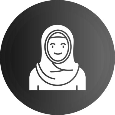 Müslüman kadın simgesi, siyah vektör