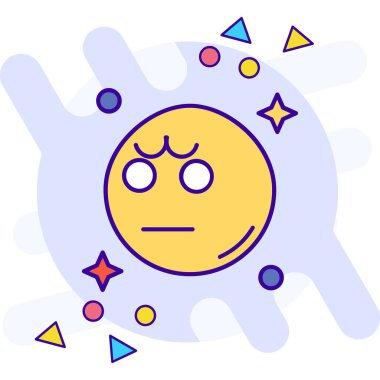 hüzünlü emoji renk vektör çizimi