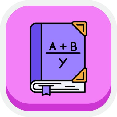 Matematik okulunun ana hatlarını dolduran simge beyaz arka planda izole edilmiş. kitapla matematik