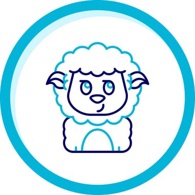 Koyun vektör simgesi. İnce çizgi işareti. izole edilmiş sınır sembolü çizimi.