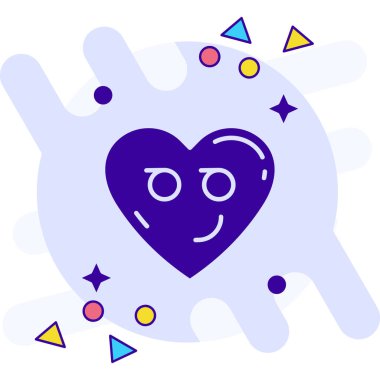 Aşk kalp ikonu, ana hatlarıyla dolu.