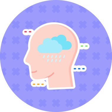 Beyin fırtınası simgesi, düz stil