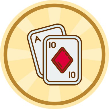 Poker kart simgesi, düz stil