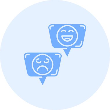 Beyaz arkaplanda mesajı olan emoji yüzü