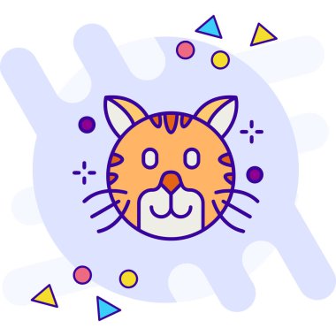 Kedi. Web simgesi basit illüstrasyon