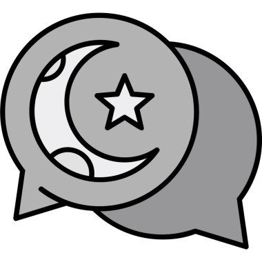 Ay İslami İslam simgesi taslak biçiminde