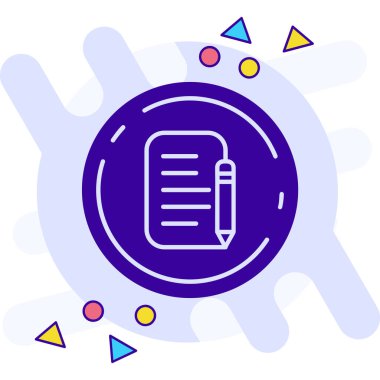 satır kalem simgesi beyaz arkaplanda izole edildi. Renkli taslak konsepti. vektör.