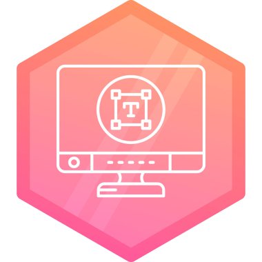 Çizgi Bilgisayar ekranı simgesi beyaz arkaplanda izole edildi. Elektronik cihaz. Ön manzara. Renkli taslak konsepti. Vektör