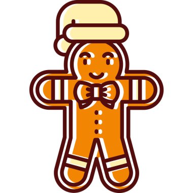 izole edilmiş Noel zencefilli çörek adam simgesi, vektör illüstrasyonu