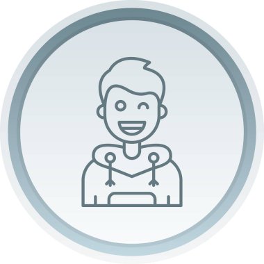 Benzersiz erkek kullanıcı vektör çizgisi simgesi