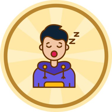 Uyuyan Çocuk ikon vektör çizimi