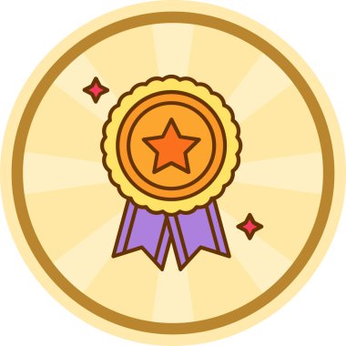 Madalya. Web simgesi basit illüstrasyon