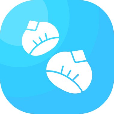 Mavi ve beyaz çizgi film ikonunun vektör çizimi