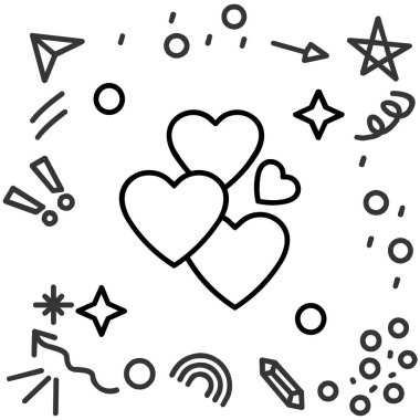 çizgi sanatı aşk vektör çizimi tasarımı.