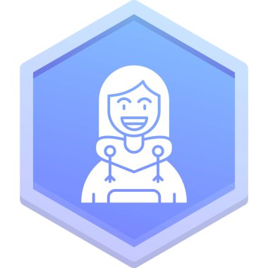 Kadın. Web simgesi basit illüstrasyon