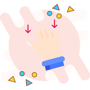 Parmak ve parmak ikonu olan bir el. vektör illüstrasyonu