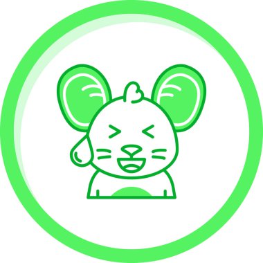 Beyaz arka planda izole edilmiş şirin bir tavşan ikonu olan küçük şirin tavşan kafası. Hayvan oyuncağı. Bebek kafası işareti. vektör illüstrasyonu