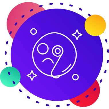 Renkli Ay ve yıldız simgesi beyaz arkaplanda izole edildi. Kademeli rastgele dinamik şekiller. Vektör İllüstrasyonu