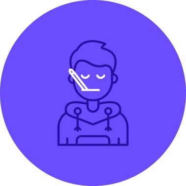 Adam tüttüren pipo simgesi - taslak biçimi