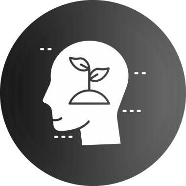 insan kafasının vektör simgesi uzun bir gölgeyle daire içinde