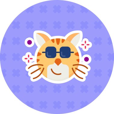 Kedi. Web simgesi basit illüstrasyon