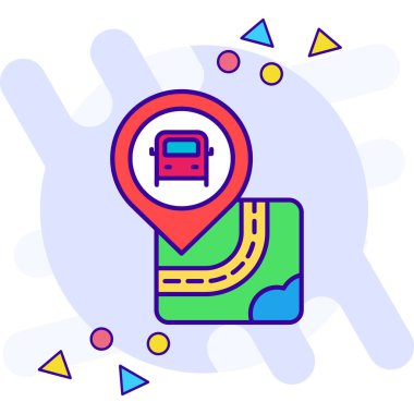 Düz dizaynlı harita gezinme simgesi