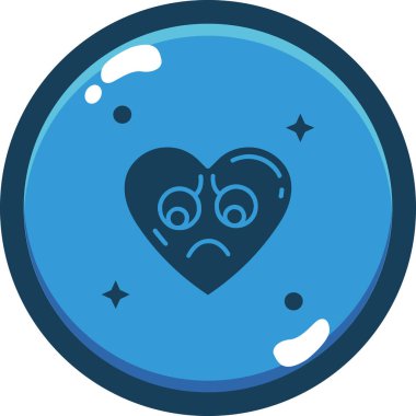 Ağlayan aşk emojisi simgesi - ana hatlarıyla