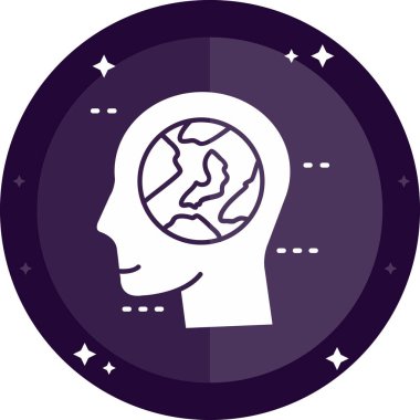 Küresel vektör illüstrasyon tasarımlı insan kafası