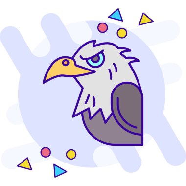 Tüyleri ve kuş vektör çizimi tasarımı olan sevimli bir kuş.