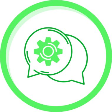 dişli simgesi olan konuşma balonu